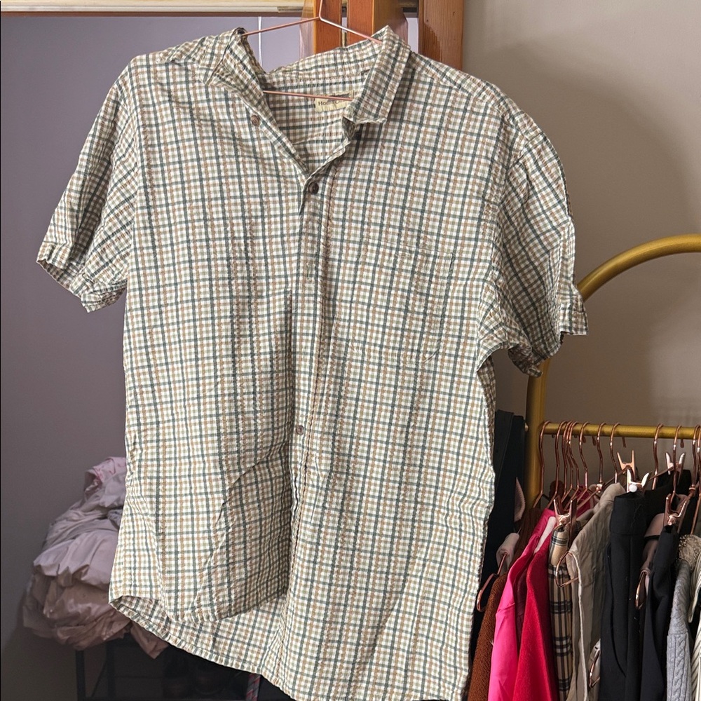 Casual Plaid Button-Down Shirt for Men